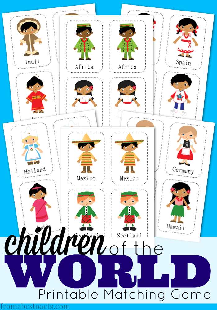 Children of the World Printable Matching Game - From ABCs to ACTs