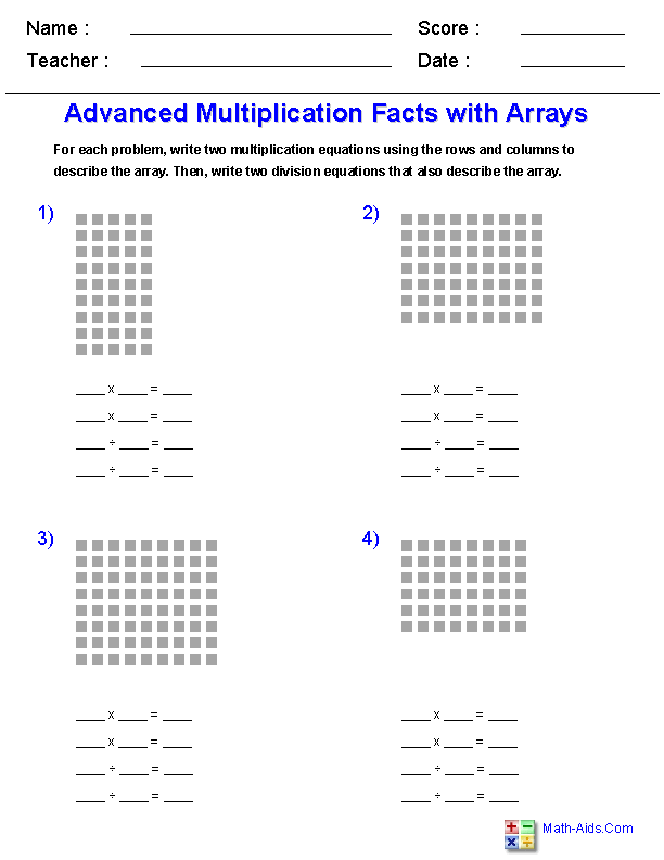 Multiplication Worksheets | Dynamically Created Multiplication ...