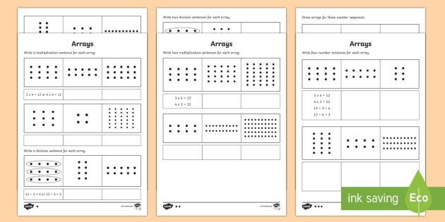 Multiplication Arrays Worksheets Homework Activity - Twinkl