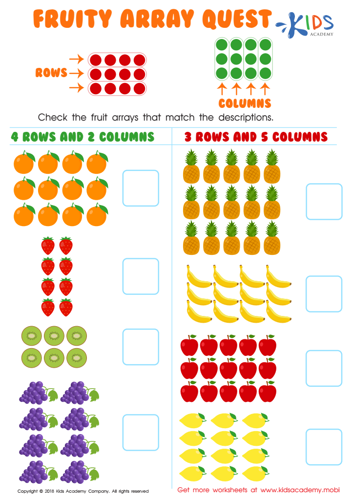 Free PDF Array Worksheets for 2nd Grade