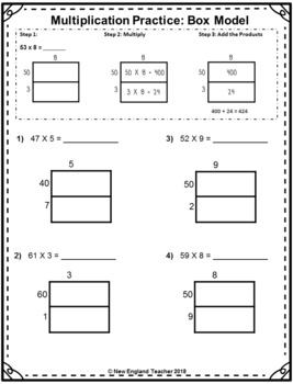 Multiplication arrays worksheets 2 digit by 1 digit | TPT - Worksheets ...