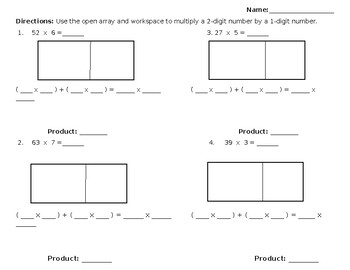 Free arrays and multiplying 2 digit numbers worksheet, Download Free ...