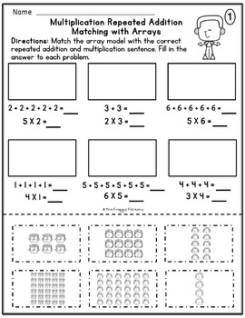 arrays repeated addition worksheet printable