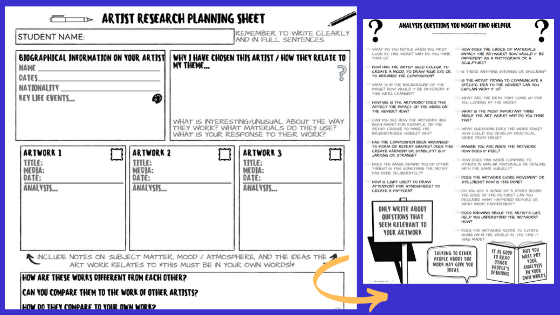 How to do Artist Research: new worksheet ⋆ felt-tip-pen