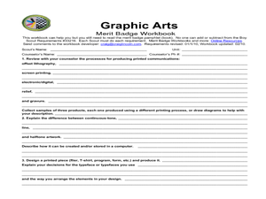 art merit badge worksheet