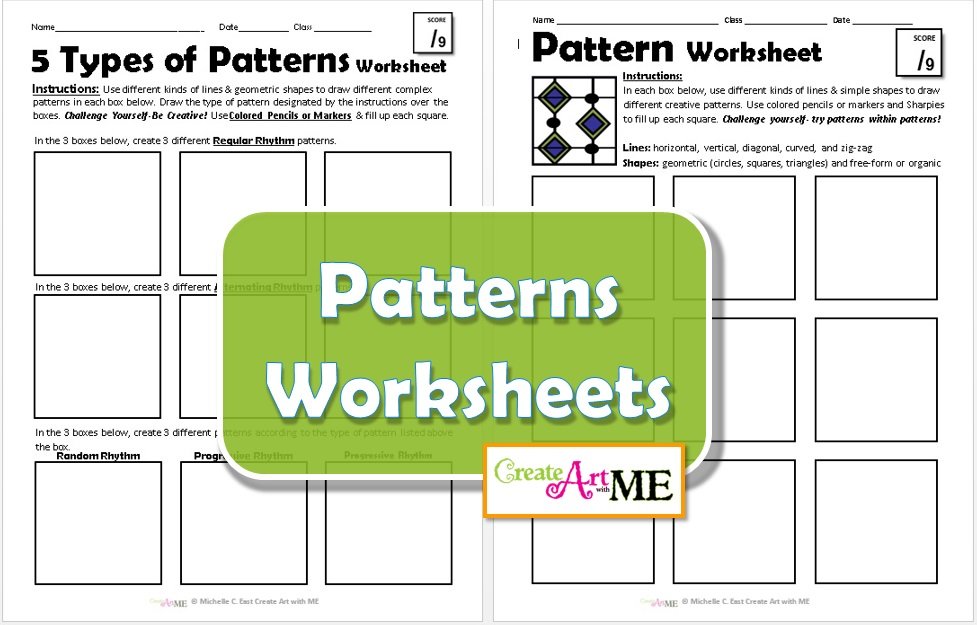 Pattern Worksheets- Explore 5 Types of Patterns