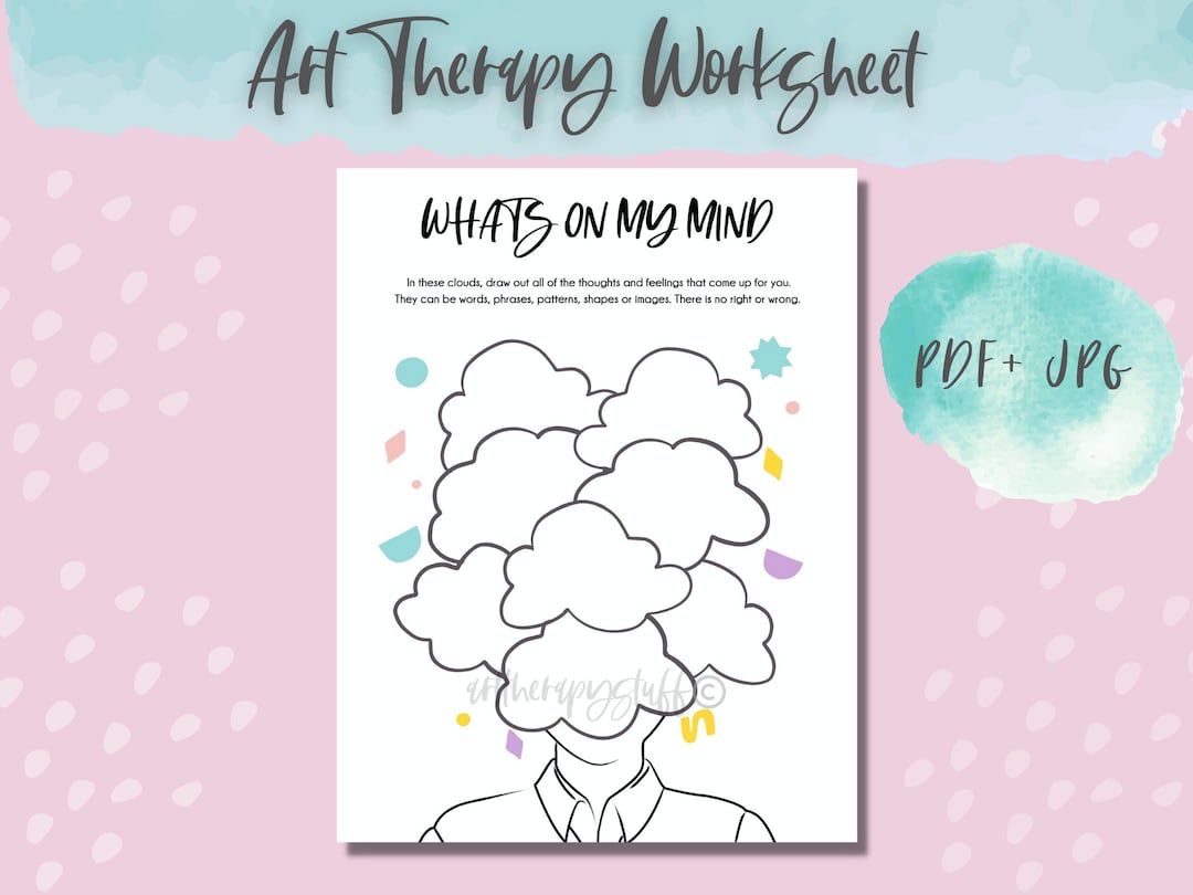 Art Therapy Worksheet PDF, Therapeutic Art Self Care Worksheet Printable,  Anxiety Relief Item, Emotional Regulation Guided Journal for Women    ...