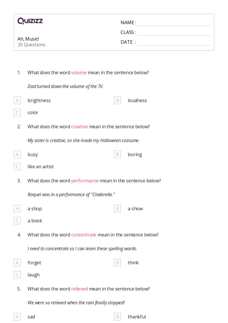 50+ Fine arts worksheets for 2nd Grade on Quizizz | Free &  Printable
