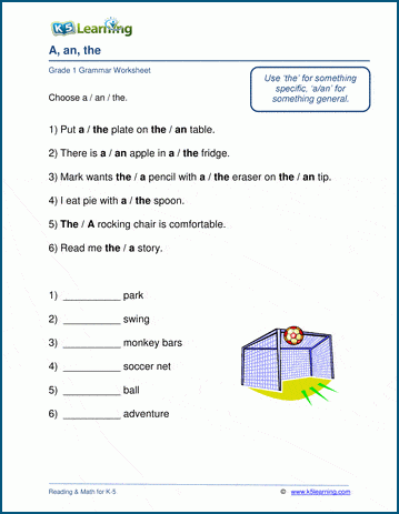 Articles worksheets: a, an and the | Worsheets library