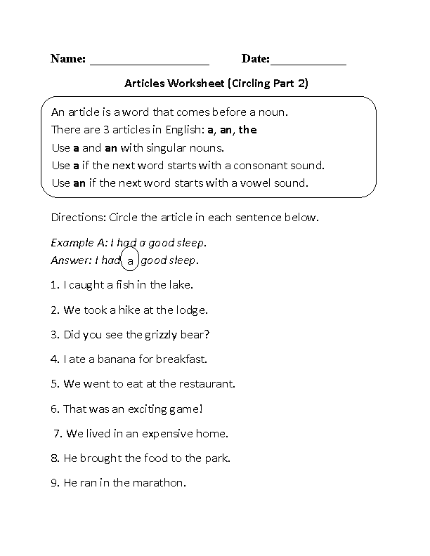 worksheets library | Articles Worksheets