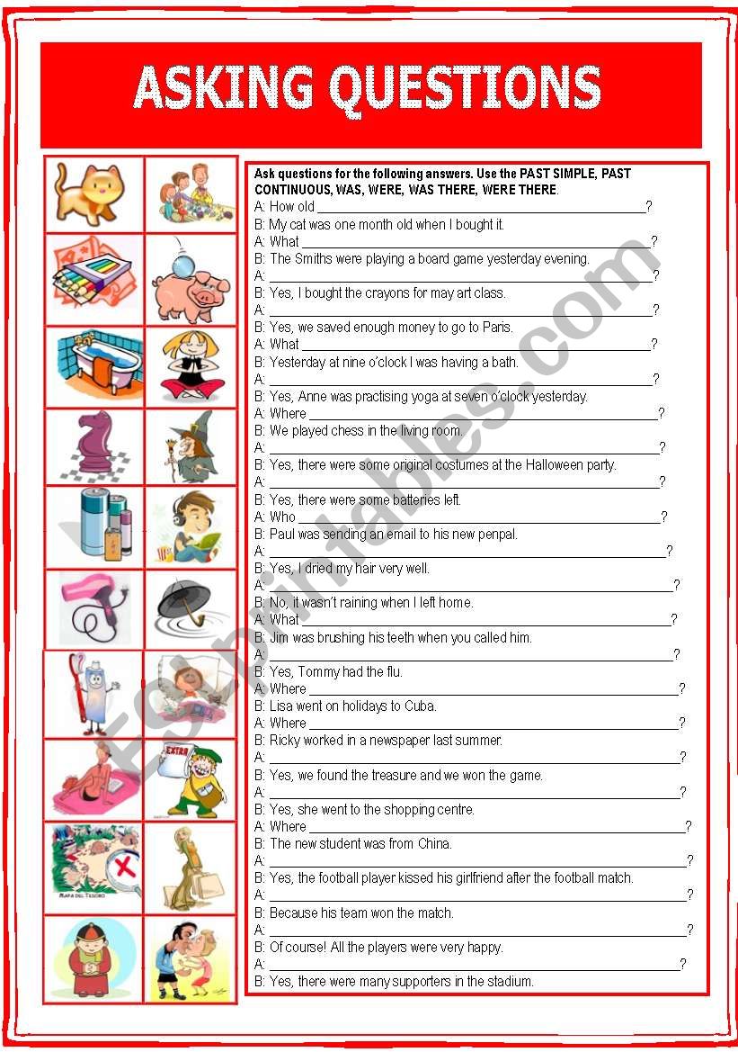 Asking Questions - ESL worksheet by Nuria08