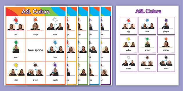 ASL Colors Bingo (teacher made) - Twinkl