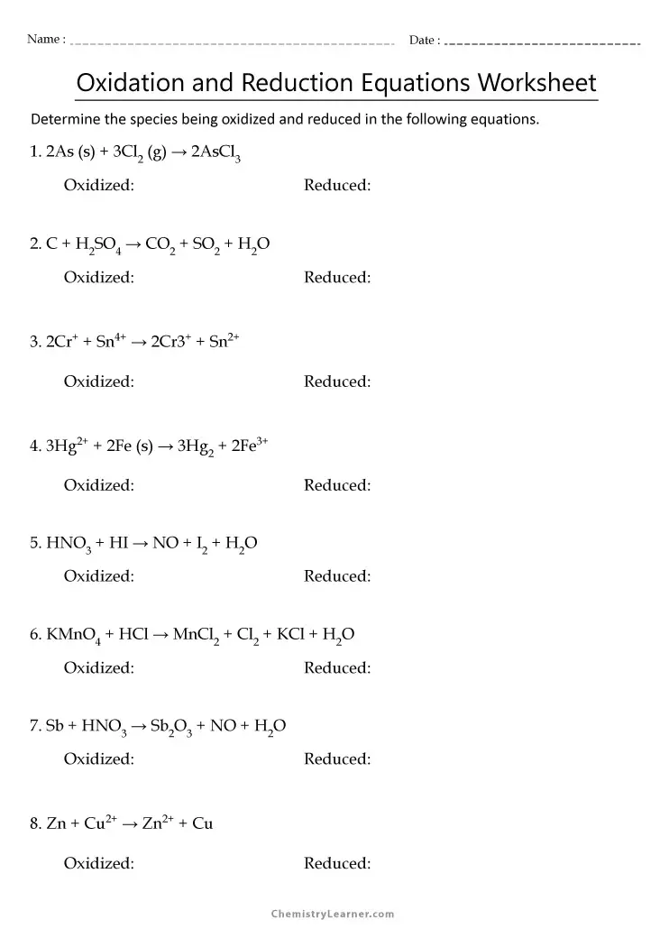 assigning oxidation numbers worksheet