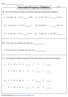 associative property addition worksheet 4th grade