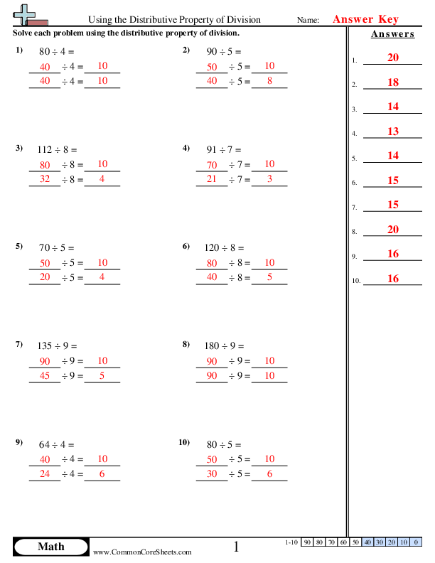 Properties Worksheets
