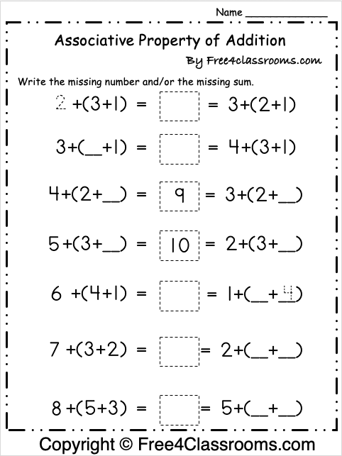 Free Associative Property of Addition Worksheet - Free Worksheets ...