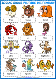 Zodiac Signs ESL Vocabulary Worksheets