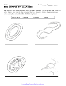 Astronomy Worksheets