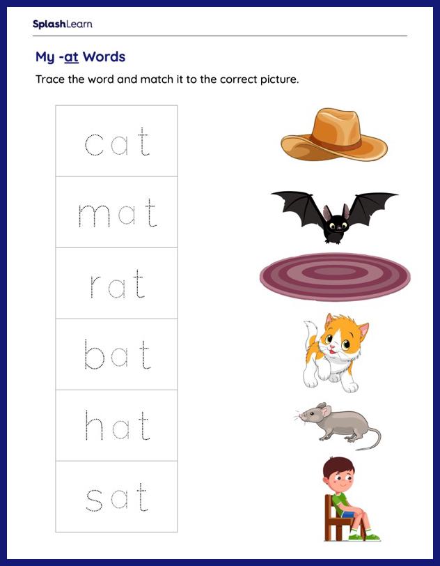 at words worksheet for kindergarten
