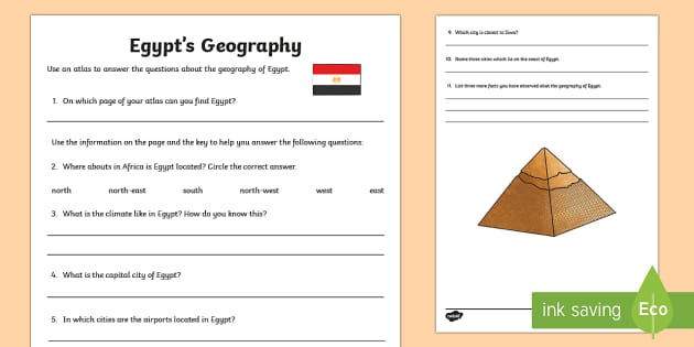 Egypts Geography Map Work Worksheet / Worksheet - World Around Us KS2