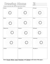 Drawing Atoms Worksheet for 9th - 12th Grade | Lesson Planet