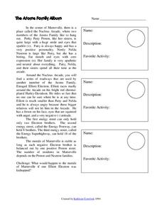 The Atoms Family Album Worksheet for 5th - 7th Grade | Lesson Planet