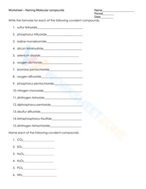 atomic compounds worksheet