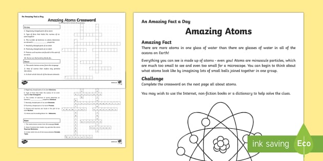 FREE! - Basic Atoms Worksheet with Answers - Primary Resources