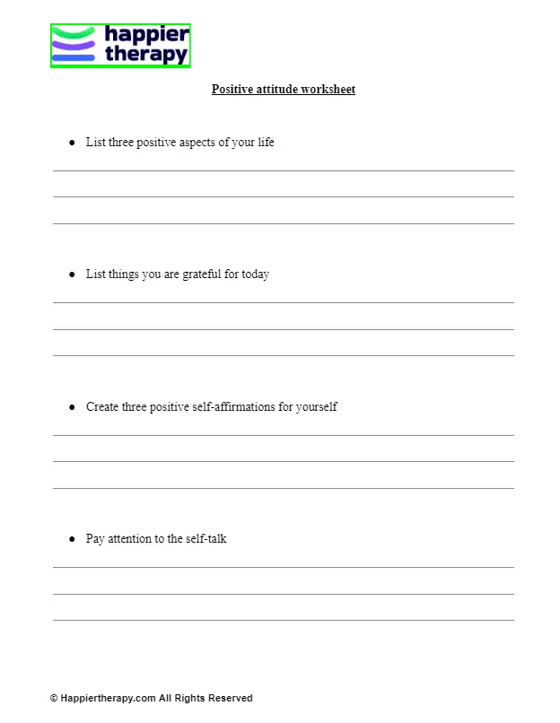 attitude worksheet for students