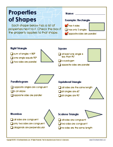 attributes of shapes worksheet