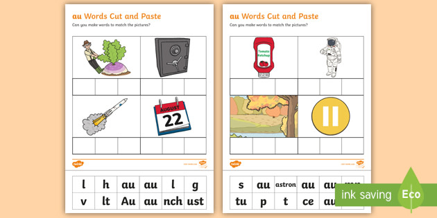 Au Word Book Cut And Paste Activity | Twinkl (teacher made)