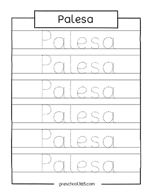 aubrey the name trace worksheet