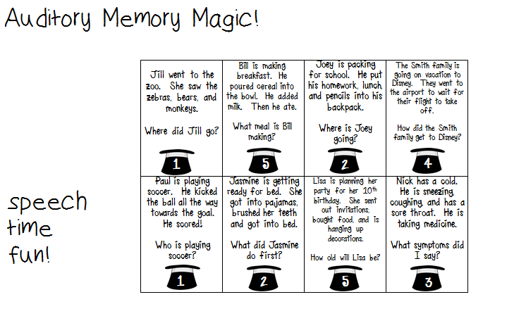 Speech Time Fun: Auditory Memory Magic!