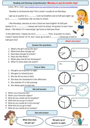 15 Reading comprehension and listening comprehension. speaki…