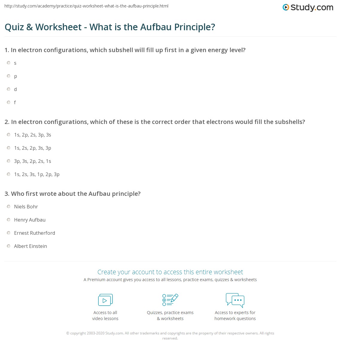aufbau diagram worksheet