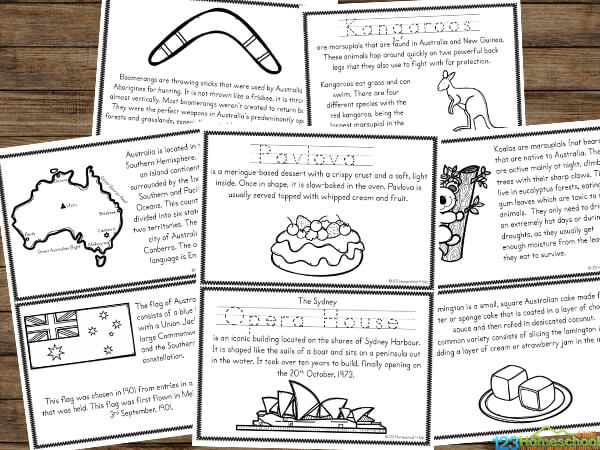 FREE Australia for Kids Printable Book