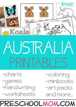 Australia Preschool Printables - Preschool Mom