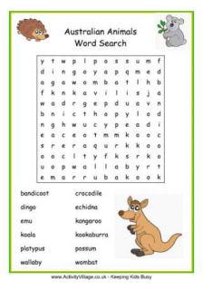 australia worksheet for kids