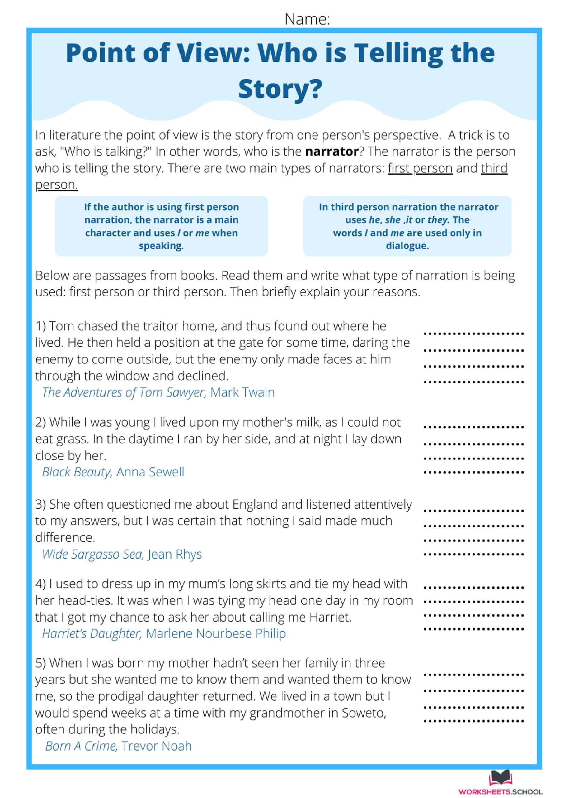 10 Best Point of View Worksheets [FREE] - EduWorksheets