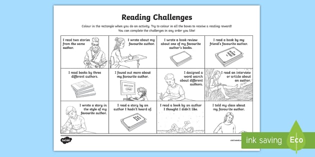 Author Reading Challenge Worksheet (teacher made) - Twinkl