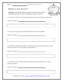 authors point of view worksheet