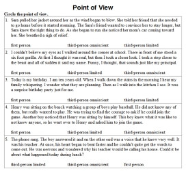 authors point of view worksheet