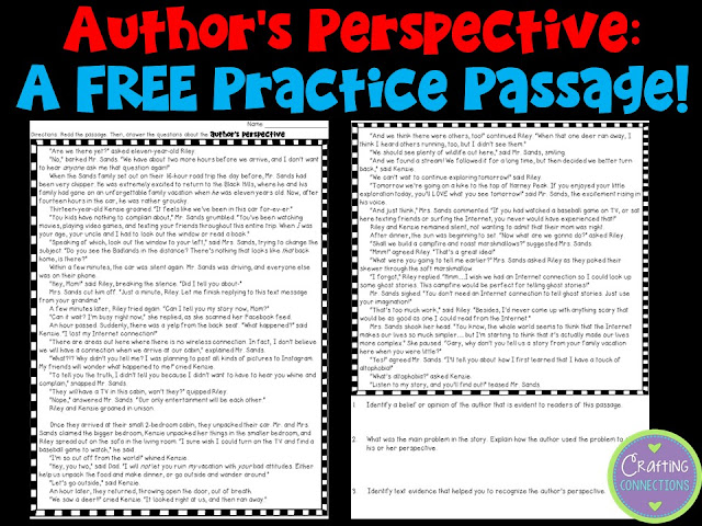 authors point of view worksheet