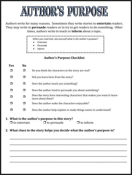 authors purpose passages 2nd grade