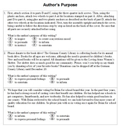 Authors Purpose Worksheets | edHelper