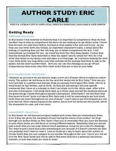 Author Study Lesson Plans &  Worksheets Reviewed by Teachers