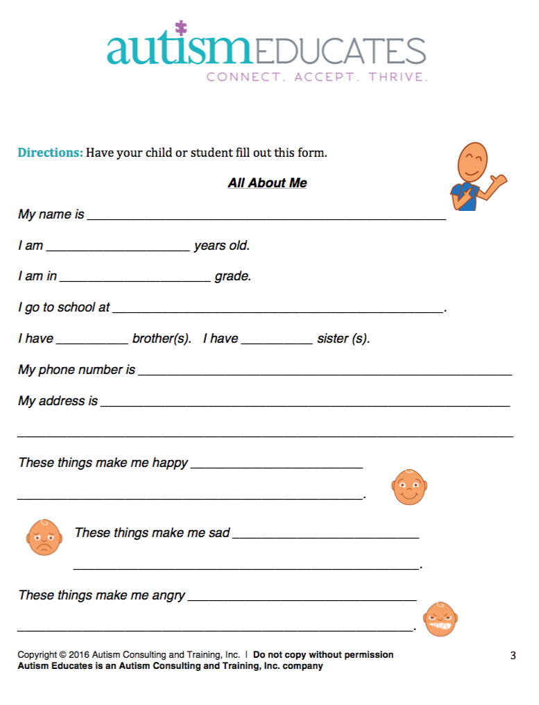 Free Collection of Social Skills Worksheets for Autism