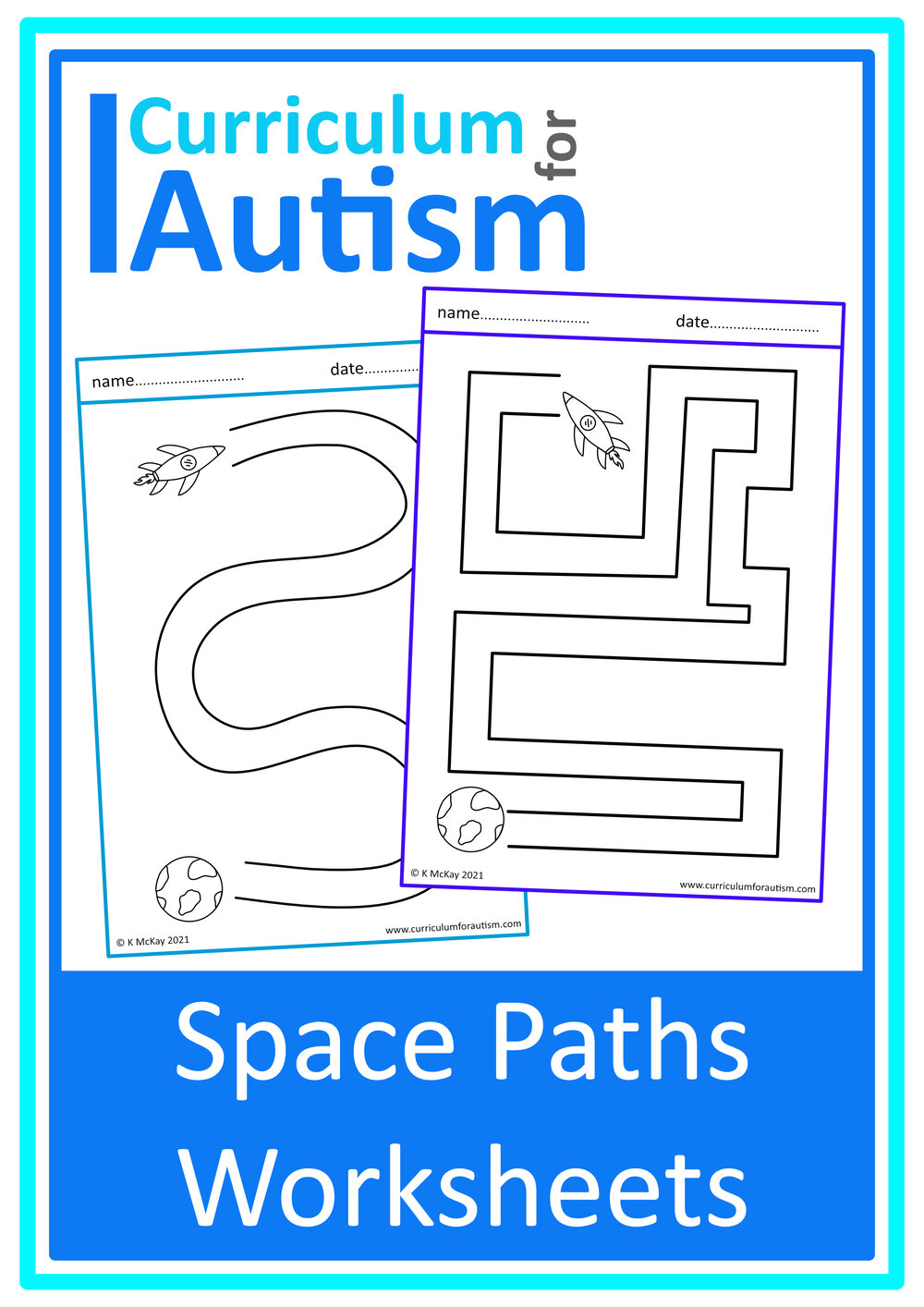 Pre Writing Space Theme Worksheets Autism Special Education ...