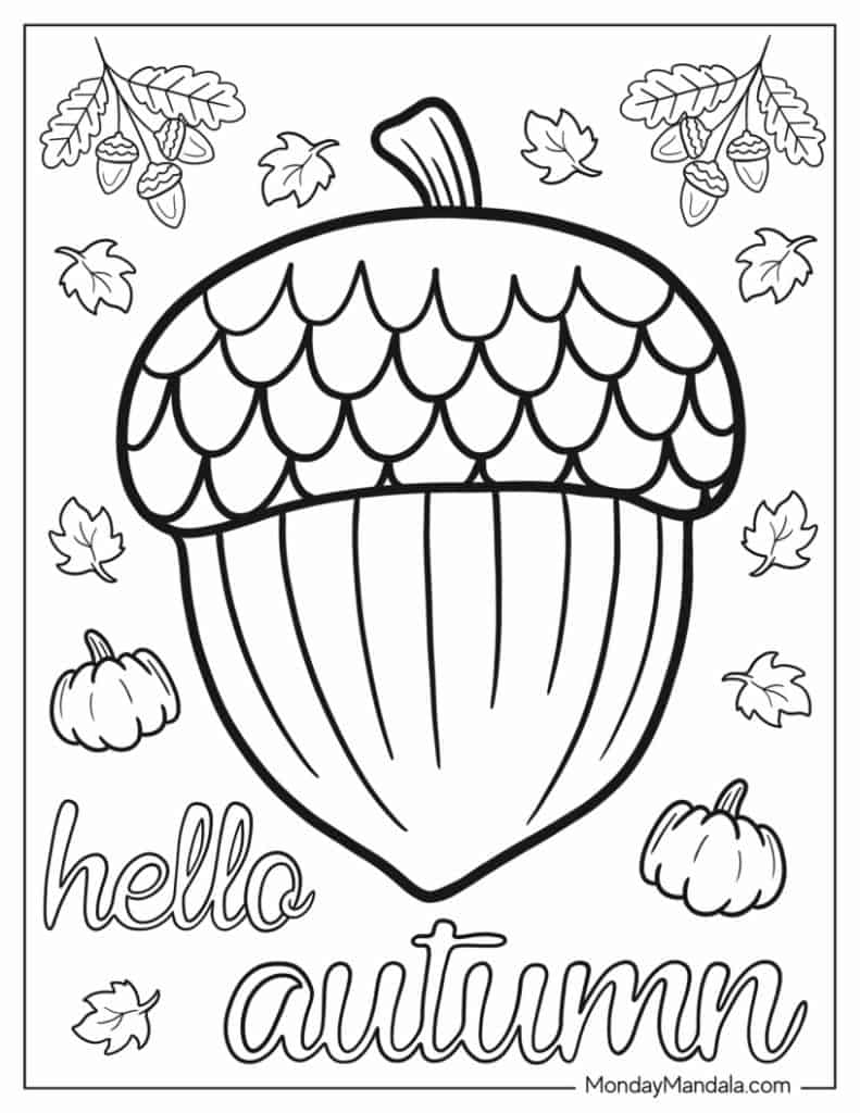 68 Autumn Fall Coloring Pages Free PDF Printables Worksheets Library
