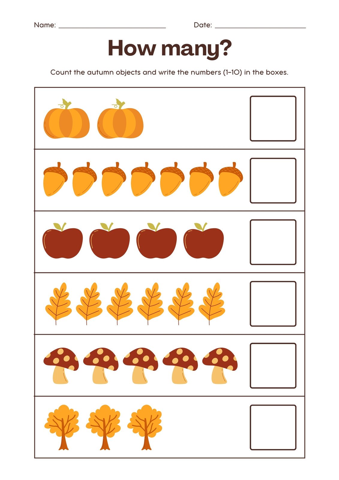 Autumn Fall Kindergarten Math Worksheets And Activities No Prep Autumn Fall Kindergarten Math Worksheets And Activities No Prep